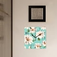 thumbnail image 3 of 10 Inch Wall Clock Battery Operated Silent Clock Decorative for Office, Kitchen, Outdoor, Living Room，Daisy Flowers Polka Dot Green Picture, 3 of 4