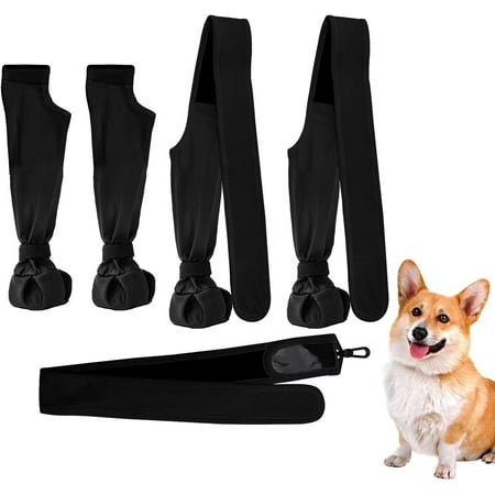 GlobaShun Pet Harness Shoes  Pet Suspender Footwear  Dog Booties Suspenders | Non Slip Dog Support Boots Footwear  Adjustable Anti Fall Dog Outdoor Sock Shoes  Dog Suspender Rain Booties for Hot Cold