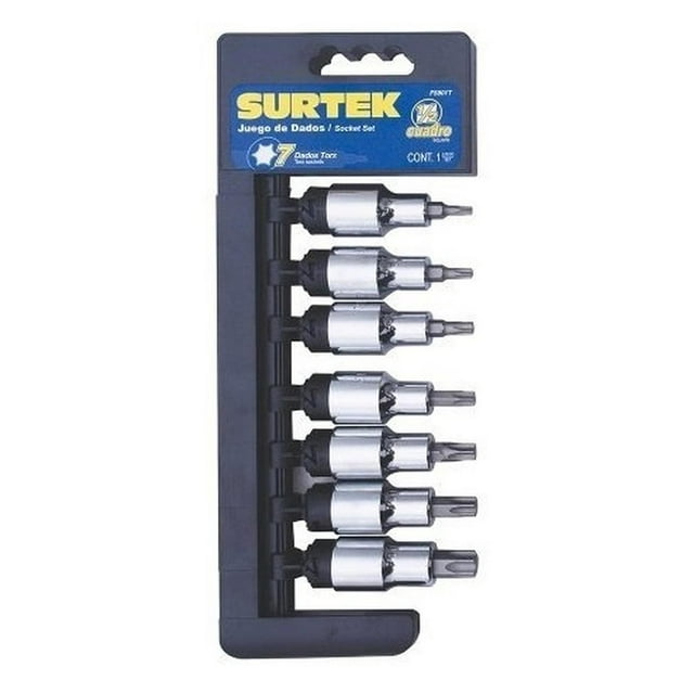 Juego de 7 Dados Punta Torx® 1/2In Caja F5801T Surtek