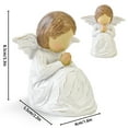 thumbnail image 5 of Praying Guardian Angel Figurine, Hand-Painted Resin Ornament for Home Decor Memorial Gift, 5 of 8