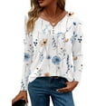 thumbnail image 3 of Zeagoo Womens Tops Dressy Casual Beach Vacation Clothes for Women Business Casual Long Shirts V Neck Tee Shirt Ladies Top and Blouses Ethnic Style, 3 of 7