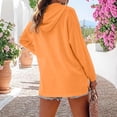thumbnail image 3 of Nestiefly Linen Zip Up Hoodie for Women Summer Long Sleeve Comfort Fall Lightweight Cotton Sweatshirt with Pocket Saffron 2XL, 3 of 3