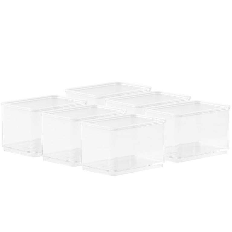 The Home Edit Small Clear Storage Bin Insert, Cabinet Organizer, 4.68 x  3.12 x 2.95, 6 Pack
