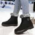 thumbnail image 3 of Womens Winter Boots Lace up Snow Ankle Booties Non Slip Combat Work Boot for Hiking Walking Camping, 3 of 8