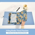 thumbnail image 5 of Flowers Dark Blue Leaves 2 Pack Pencil Pouch for 3 Ring Binder Smooth Zipper Folders with Pockets Clear Window Pencil Case, 5 of 6