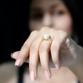 thumbnail image 5 of Rosec Jewels Cultured Freshwater Pearl Bypass Engagement Ring (8mm, 7 Carat, AAA Grade) - Natural Pearl Diamond Ring for Women, 14K Yellow Gold, US 5.00, 5 of 8