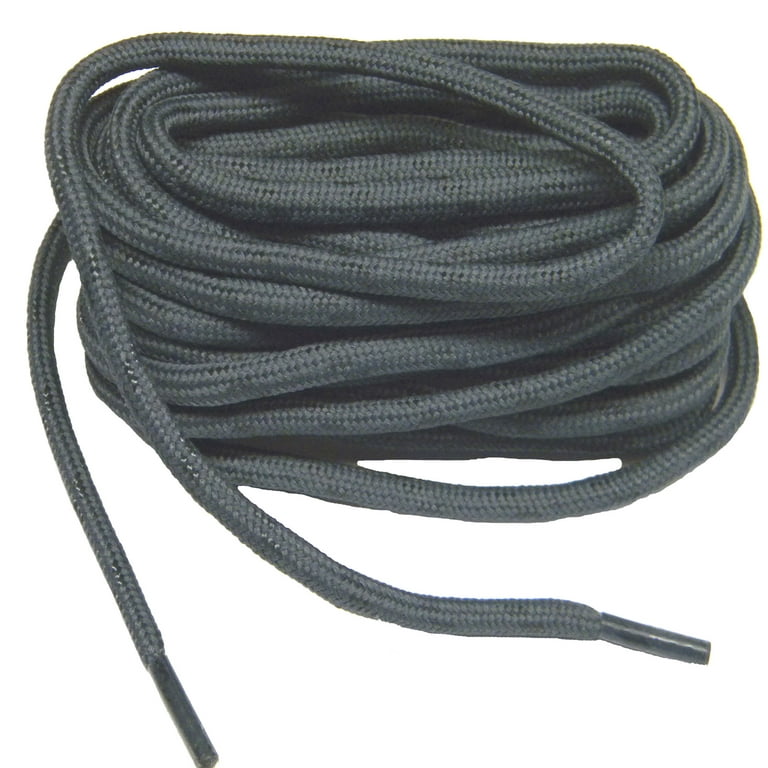 Thick Round Athletic Shoelaces 2 Pair Pack Black 72 inch