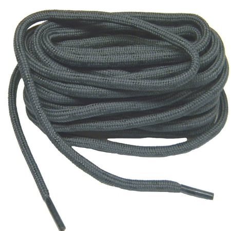 

84 Inch 213 cm Dark Storm Grey Gray with Black Kevlar® reinforced proTOUGH™ Heavy Duty Round Boot Shoelaces (2 pair pack)
