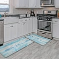 thumbnail image 5 of Sweet Home Kitchen Rug Set 2 Pieces, Cushioned Anti-Fatigue Kitchen Floor Mats Waterproof Easy to Clean Comfort Standing Kitchen Mat Set (Teal), 5 of 6