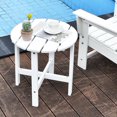 thumbnail image 4 of Gymax 18'' Patio Round Side End Coffee Table Wooden Slat Garden Deck White, 4 of 10