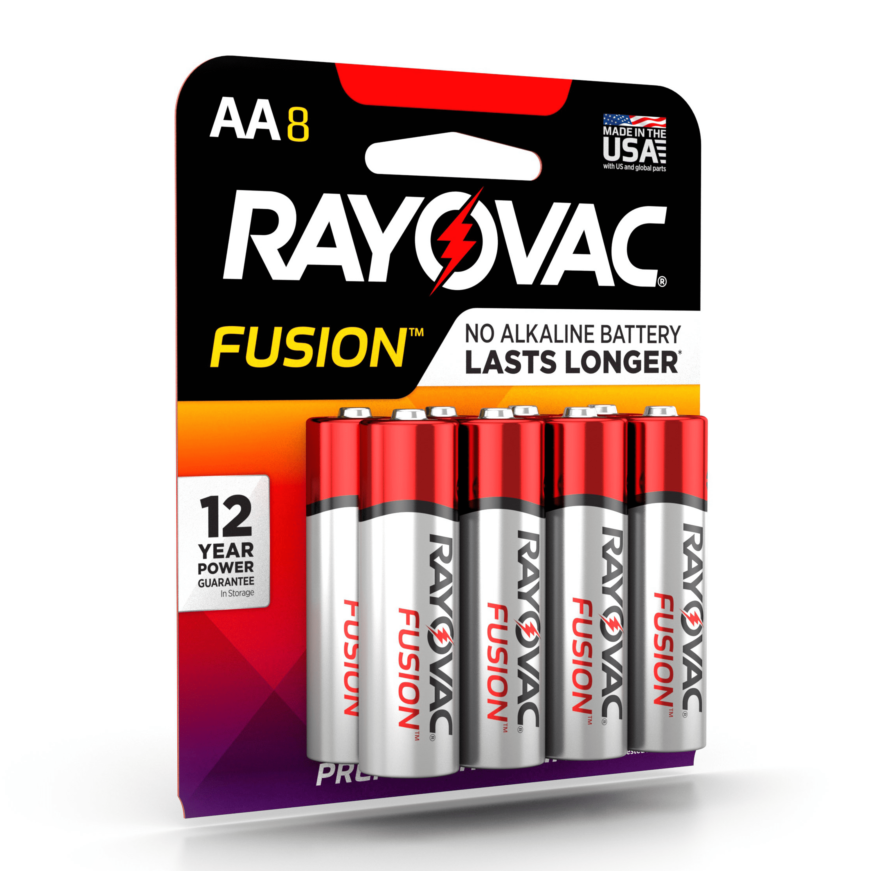 Premium Alkaline Triple A Batteries Rayovac Fusion AAA Batteries 8 Count 