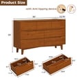 thumbnail image 2 of Blotout Solid Wood Dresser for Bedroom, 55"W x 33"H Mid Century Modern 7 Drawer Dresser with Charging Station, Handleless Wood Chest of Drawers for Living Room Entryway Hallway, 2 of 11