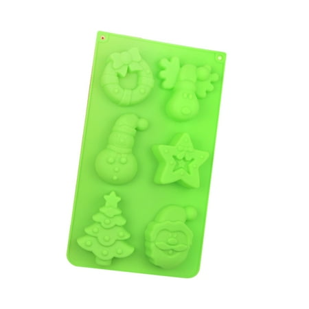 

UDIYO Mold Christmas Baking Mold Reusable BPA Free Baking Tools 6-Cavity Snowman Reindeer Sleigh Soap Chocolate Mold for Home