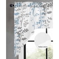 thumbnail image 2 of Light Blue Grey Botanical Swag Valances for Windows, Small Curtains Drapes, Spring Floral Summer Farmhouse Kitchen Window Curtains Over Sink Window Treatment Valance for Bedroom/Bathroom 56"x36", 2 of 5