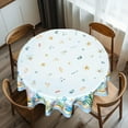 thumbnail image 2 of Nautical Round Table Cloth Coral Starfish Seashell Circle Tablecloth Wrinkle Resistant Washable Table Cover 60 Inch for Kitchen Dining Room Party Picnic, 2 of 6