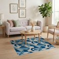thumbnail image 3 of ODIKA 4'x6' Blue Abstract Geometric Contemporary Washable Area Rug Modern Overlapping Shapes Interlocking Forms Mid Century Style Artistic Pet Friendly, Non-Shedding for Bedroom, Reading Nook, 3 of 7