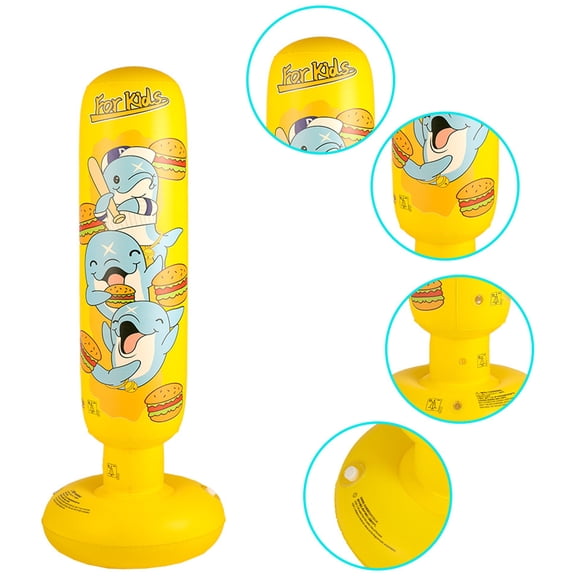 Punching Bags for Kids 6 7 8 9 10 11 12, Stable Inflatable Boxing Bag Heavy Punch with Instant Bounce Back Movement Kids Workout Equipment Karate Gifts for Karate Taekwond