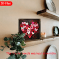 thumbnail image 3 of 2D Flat, Large Heart-Shaped Wooden Art Sign - Red Pink White Hearts Farmhouse Wall Plaque with Frame, 12x12 Inch Retro Valentine' Day Decoration Suitable for Desk, Wall, Kitchen, Cafe - Grain Tabl, 3 of 8