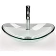 thumbnail image 3 of ELECWISH Bathroom Frosted Vessel Sink Tempered Glass Basin Chrome Faucet Pop-up Drain Combo, 3 of 7