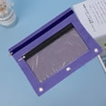 thumbnail image 2 of Daveitl 3 Holes Binder Double Zipper Pencil Pouch, Mesh Window Cloth Stationery Storage Bag, 9.84 x 7.48 x 0.39 Inches, Multiple Colors Available, 2 of 5