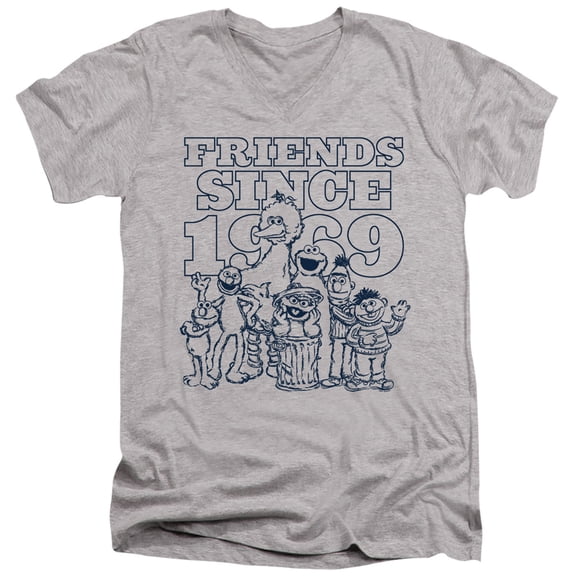 Sesame Street - Friends Since - Slim Fit V Neck Shirt - XX-Large