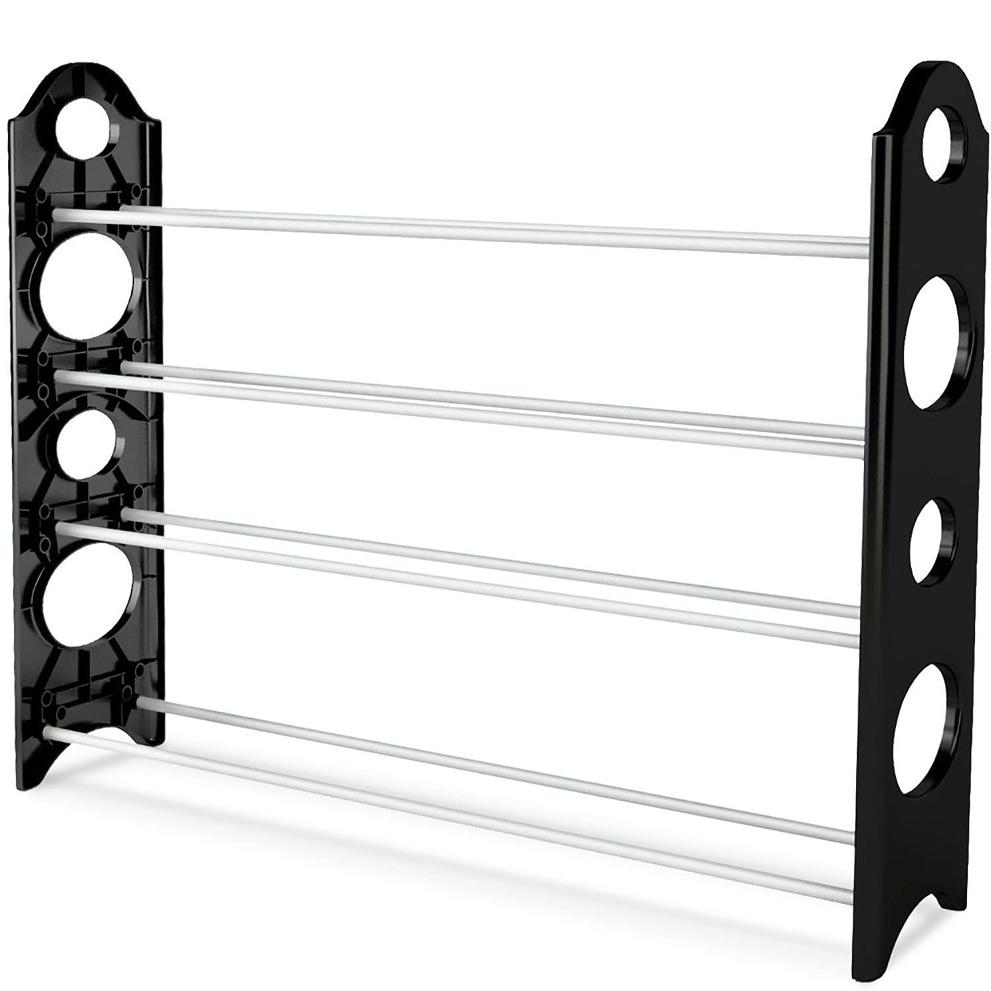 Lowestbest 4-Tier 20 Pairs Shoe Racks, Iron and PP, Black and White Lowestbest 4-Tier 20 Pairs Shoe Racks, Iron and PP, Black and White