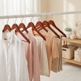 thumbnail image 2 of Unique Bargains 2Pcs Wood Durable Space Saving Home Clothes Hangers Retro, 2 of 6