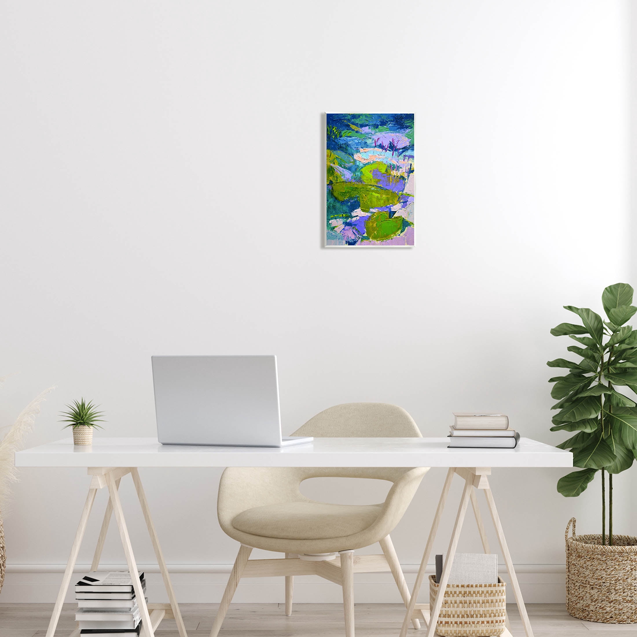 Stupell Industries Vivid Pond Lily Lotus Flowers Floating Painting Unframed Art Print Wall Art, Design by Dorothy Fagan