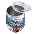 thumbnail image 3 of Hello Welcome Winter The Ski Great Pyrenees Snowy Day 12oz Stainless Steel Wine Tumbler Insulated Cup with Lid Pyr Dog Lover - 13013, 3 of 5