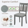 thumbnail image 5 of Dining Chairs Set of 4, Upholstered Kitchen Dining Room Chairs with High Backrest & Padded Seat, Accent Side Chairs in Linen Fabric, Modern Armless Kitchen Chairs for Living Room, Dining Room, Grey, 5 of 8
