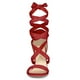 thumbnail image 2 of Sandalias con Cordones Entrecruzadas Allegra K Tacones de Bloque medio Mujer Rojo 38, 2 of 7