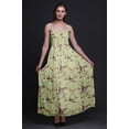 thumbnail image 2 of Bimba Dry Leaves & Goldfinch Bird Print Summer Holiday Maxi Tube Smocked Dress-Medium, 2 of 7