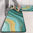 thumbnail image 2 of Kitchen Rugs Sets Of 2,Teal Marble Gold Wave Pattern Anti Fatigue Kitchen Mat Rugs Non Slip Washable,Decorative Kitchen Floor Mats for Kitchen,Sink,Laundry,17"x47"+17"x47", 2 of 5