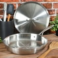 thumbnail image 3 of Babish 12.5" Stainless Steel Tri-Ply Double Riveted Fry Pan w Lid in Silver, 3 of 5
