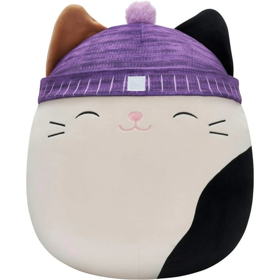 Squishmallows Cam the Calico Cat Wearing a Beanie 14" Stuffed Plush