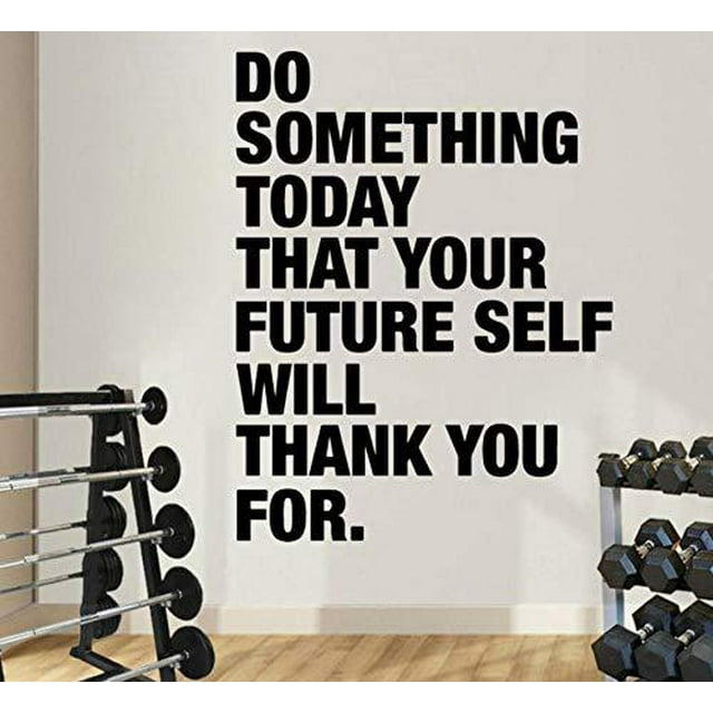 Adhesivo de pared con cita motivacional, actividad física inspiradora, 43 x 56 cm