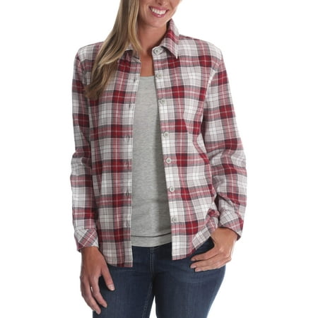 lee riders womens fleece lined flannel shirt
