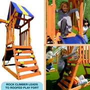 Sportspower My 1st Wood Swing Set with 2 Swings, Rock Climber & 6 Slide