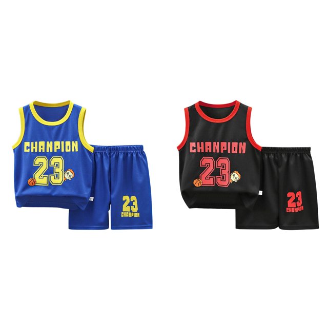 (2-Pack) Rinsvye Youth Basketball Shorts Set Sport Team Top Mesh Athletic Gym Wear Reversible Tank Performance Shirt Training Kits Sports Dress