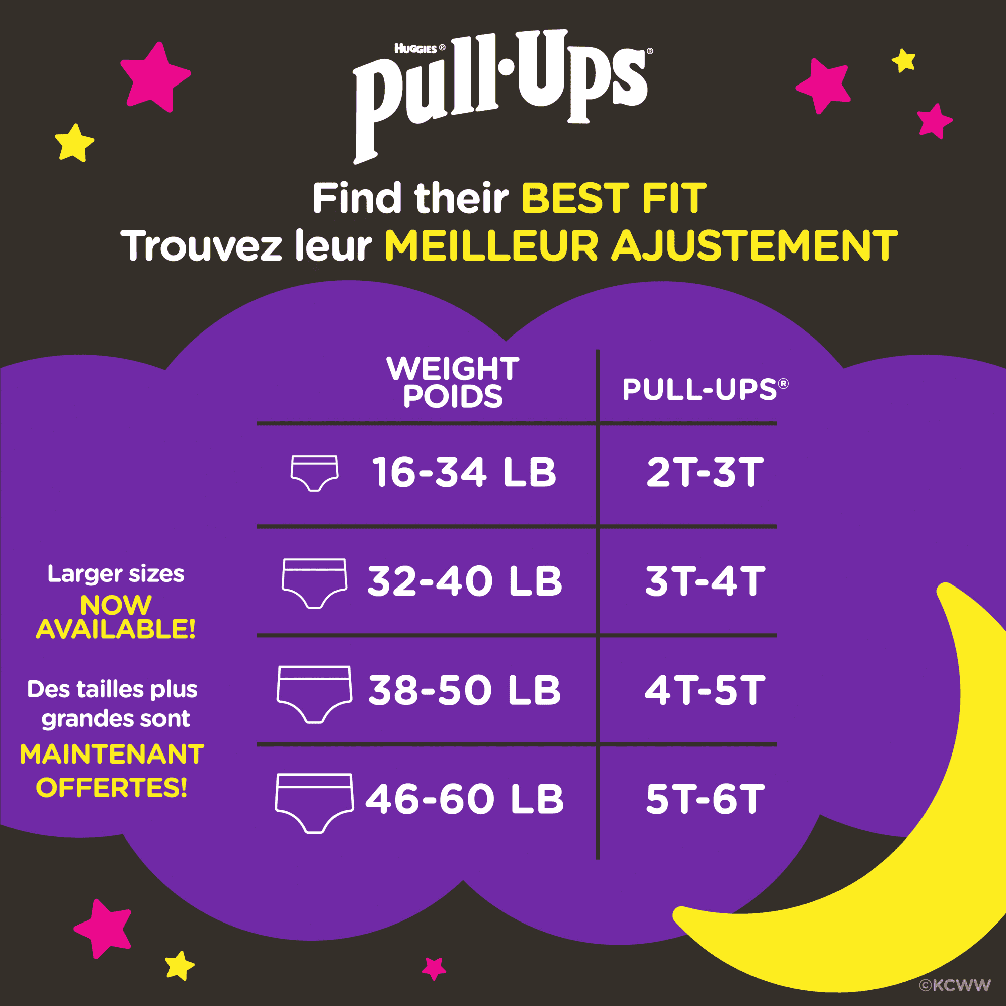 Pull-Ups Girls' Night-Time Potty Training Pants, 2T-3T (16-34 lbs), 120 Ct