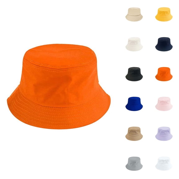 YHAJDS Toddler Sun Hat Solid Color Cotton Bucket Cap Kids Summer Outdoor