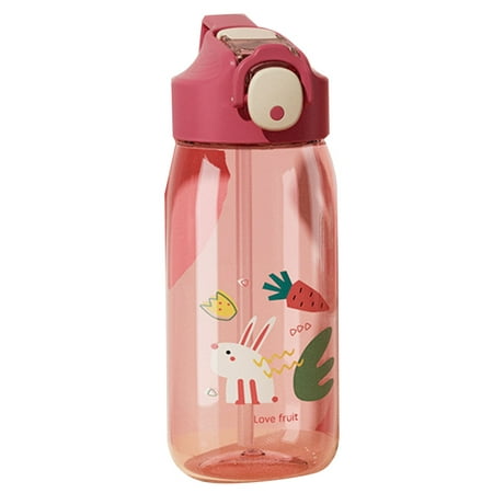 

550Ml Water Bottle with Straw Leak-Proof for Kids BPA Free Durable Plastic Drinking Bottle Red