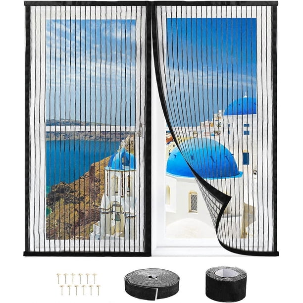 Universal Window Mosquito Net, 120*120cm Self-Adhesive No Drilling Required, Adjustable Mosquito Net-Black