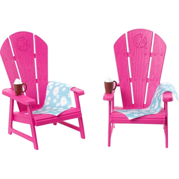 Barbie World Coffret de jeu Chaises roses avec 6accessoires - Exclusivité Walmart