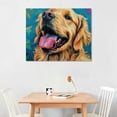 thumbnail image 2 of Orinice Golden Retriever Dog Fine Art Aesthetic Poster & Print Wall Painting for Home Decor, Ready to Hang Canvas Artwork, Living Room Bedroom Office Wall Decor 20x16in, 2 of 6