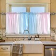 thumbnail image 2 of Yayeee Kitchen Curtains Tier Set of 2 Light Filtering 57"x24" Over Sink Window Panels, Light Blue Stripes, 2 of 7