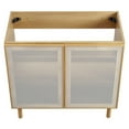 thumbnail image 6 of Vanity Cabinet (Sink not included), Brown Oak, Metal, Mid Century Hotel Bedroom Bathroom, Modern Contemporary HB36540, 6 of 9