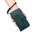 thumbnail image 2 of TECH CIRCLE Embossed Dandelion Series Flip Wallet Phone Case for Google Pixel 10 /10 Pro (6.3", 2025) with Wrist Strap, Slim Fits and Lightweight, PU Leather Protective Fold Stand Case, Darkgreen, 2 of 7
