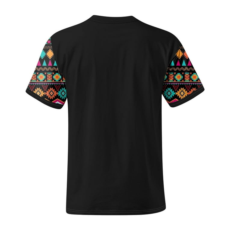 SnnmBlm Men's Aztec Graphic T-Shirt Summer Vintage Short