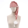 thumbnail image 4 of Doomiva Adjustable Drawstring Stocking Sleeping Cap Night Hat with Pom Ball for Christmas Xmas Party Brick Red One Size, 4 of 7